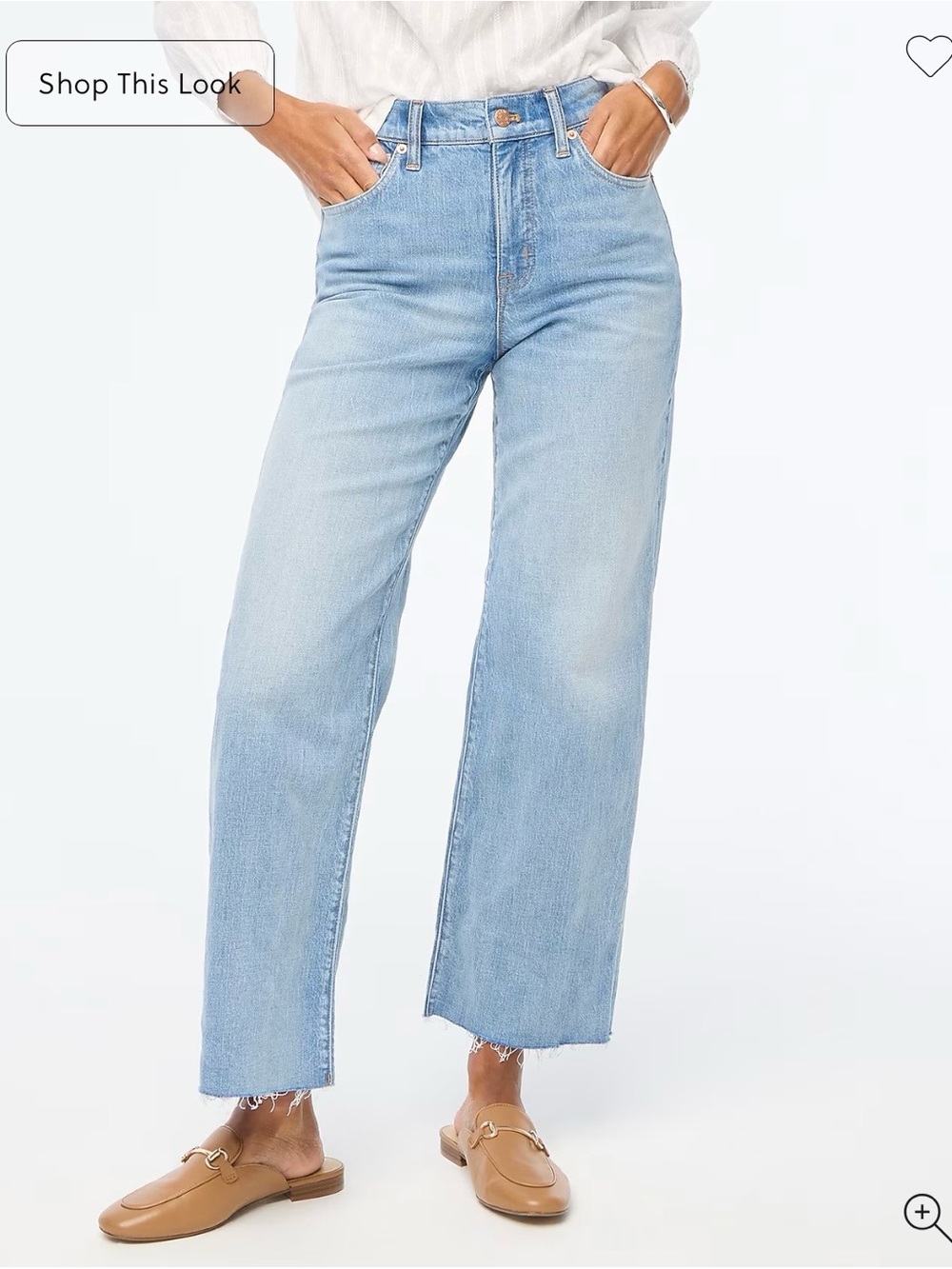 J Crew Women’s Wide Leg Crop Jeans Size 28 Raw Hem